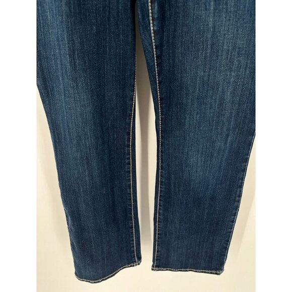 Seven7 Ladies Rocker Slim Bootcut Jeans Size 12 Dark Wash Embellished Pockets - Picture 4 of 13